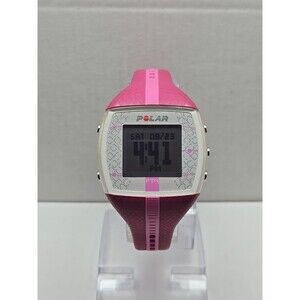 Polar FT4 Pink White Heart Rate Monitor Fitness Watch Tested Working New Battery